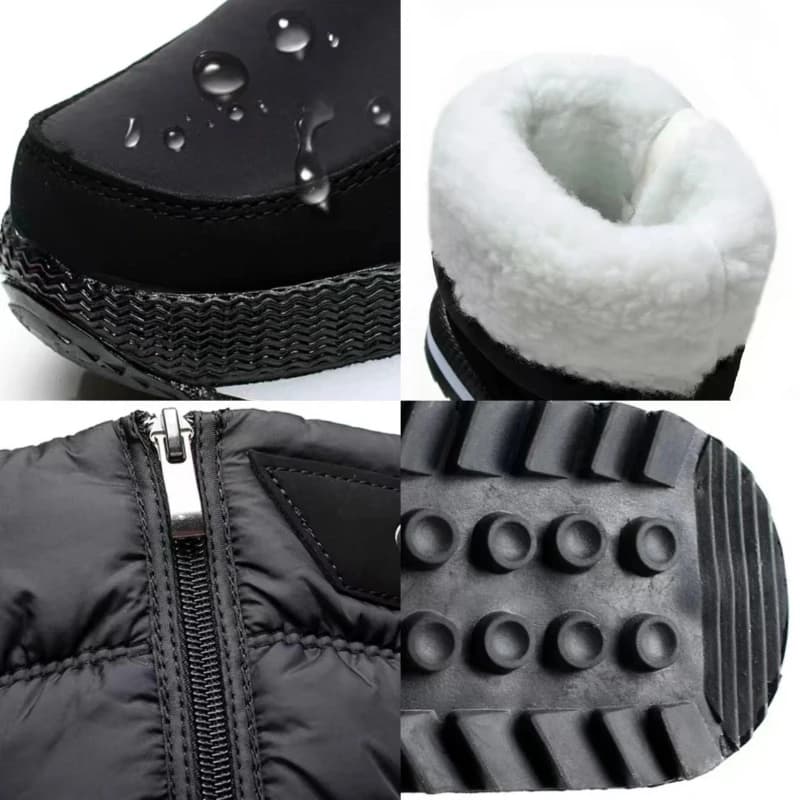 Moda quente botas femininas botas de neve plataforma botas de inverno à prova dwaterproof água antiderrapante botas de pele de pelúcia meados de bezerro botas mujer