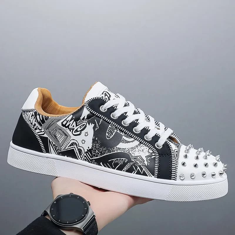 Punk rebites homem sapatos casuais sapatos de couro do plutônio para o homem tênis casual sapatos zapatos de hombre tênis