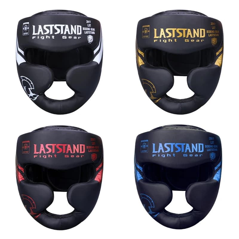 Capacete de boxe completo coberto Pu para crianças e adultos, treinamento Muay Thai, chapelaria Sparring Boxing, equipamento de ginástica, guarda-cabeça de Taekwondo