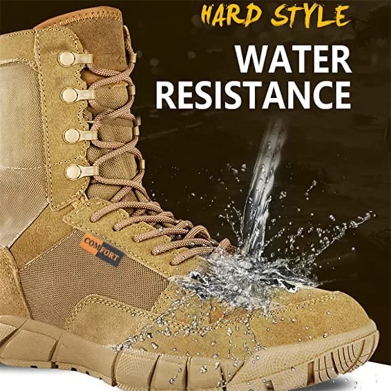 Homens leves sapatos táticos botas de combate treinamento rendas até à prova dwaterproof água ao ar livre botas caminhadas sapato respirável