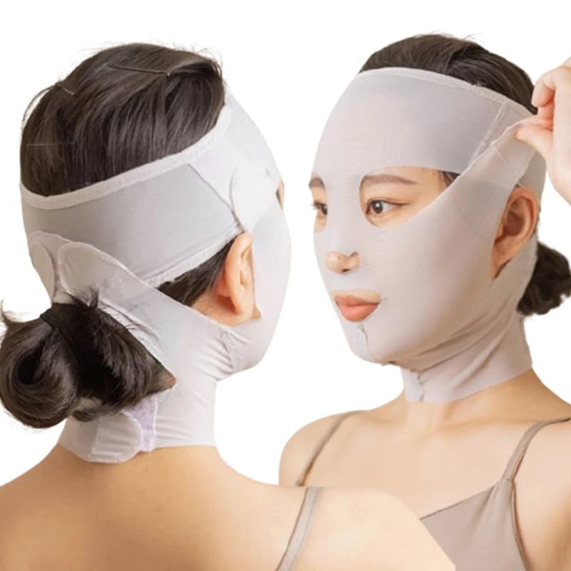 Máscara Facial 3D Reutilizável e Respirável para Mulheres, Bandagem Anti-Rugas e Modeladora V Shaper para Lifting Facial Completo
