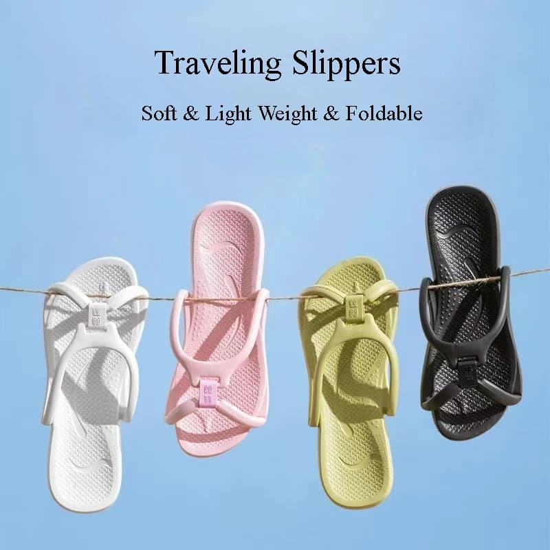 Chinelos de viagem dobráveis, confortáveis e leves, com design espaçoso, para homens e mulheres.