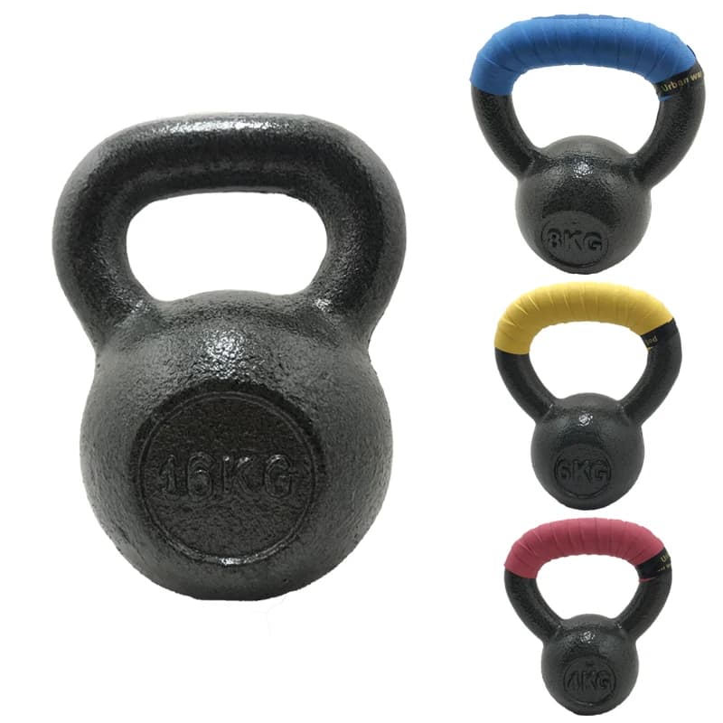 Kettlebell de ferro fundido sólido personalizado com acabamento em verniz para treinamento físico 4kg 5kg 6kg 8kg