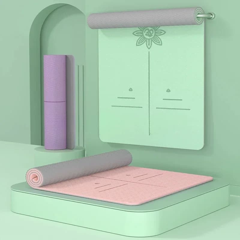 Para eco amigável treino ginásio esteira tapetes de yoga antiderrapante dupla camada tpe yoga esteira 6mm 8mm 10mm 12mm de espessura venda on-line