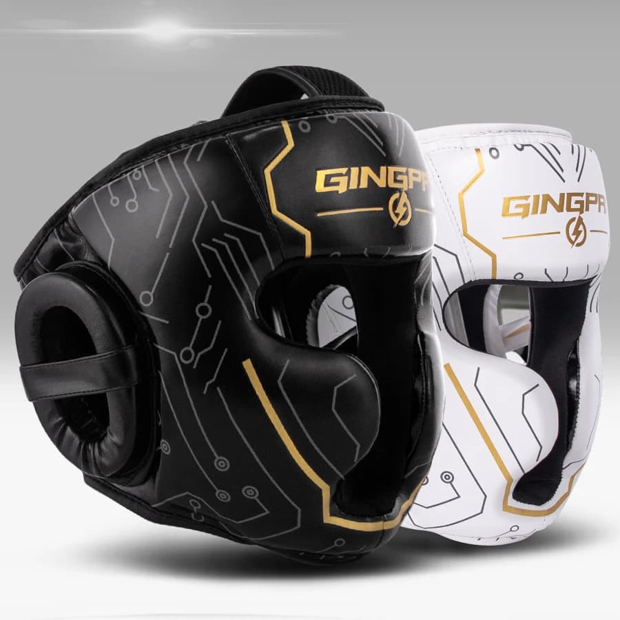 Capacete de boxe pu totalmente coberto, crianças e adultos, muay thai, treinamento, sparring, equipamento de ginástica, taekwondo, guarda de cabeça
