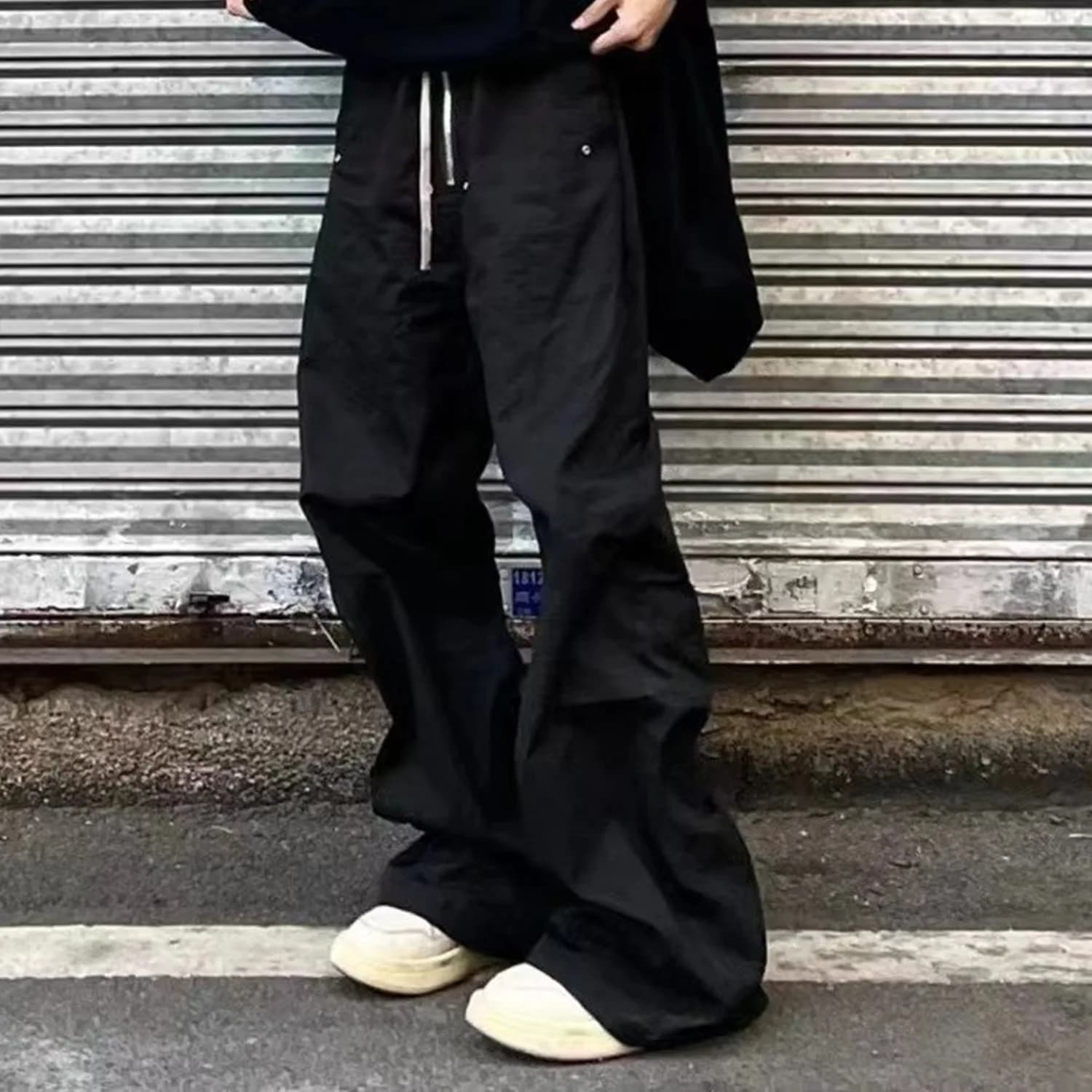 Owen Seak Calça Harém Cargo Masculina Casual Baggy Roupas Góticas High Street Verão Calças de Trabalho Longas Soltas Calças de Moletom Pretas