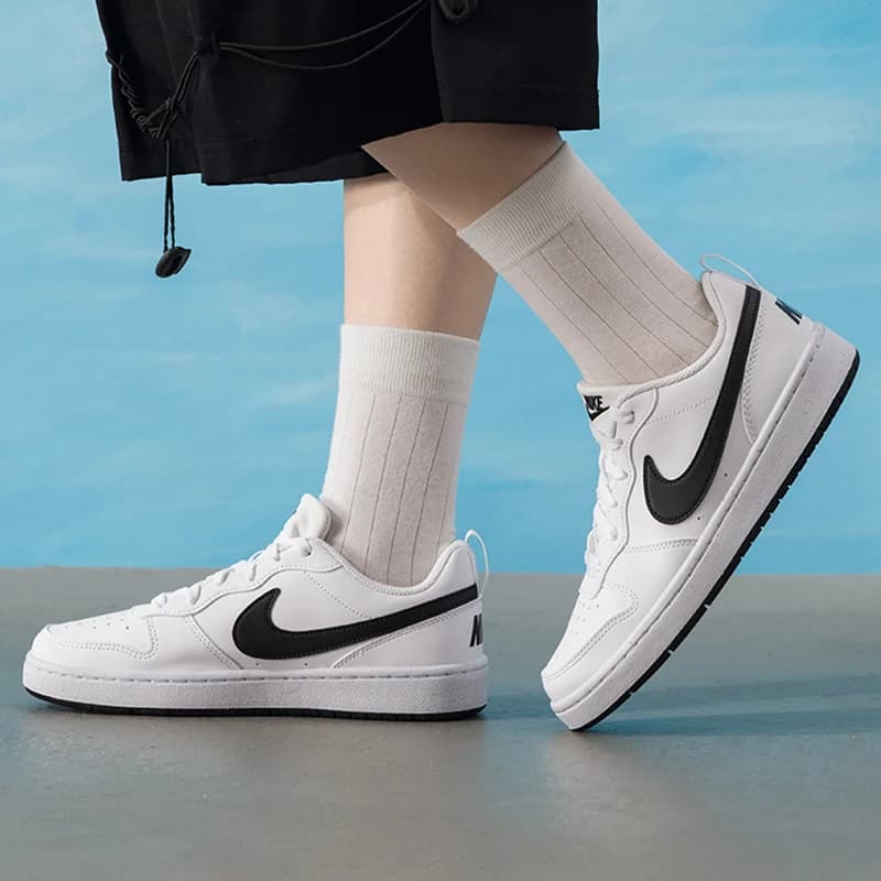 Tênis Nike Court Borough Low (Gs) branco e preto