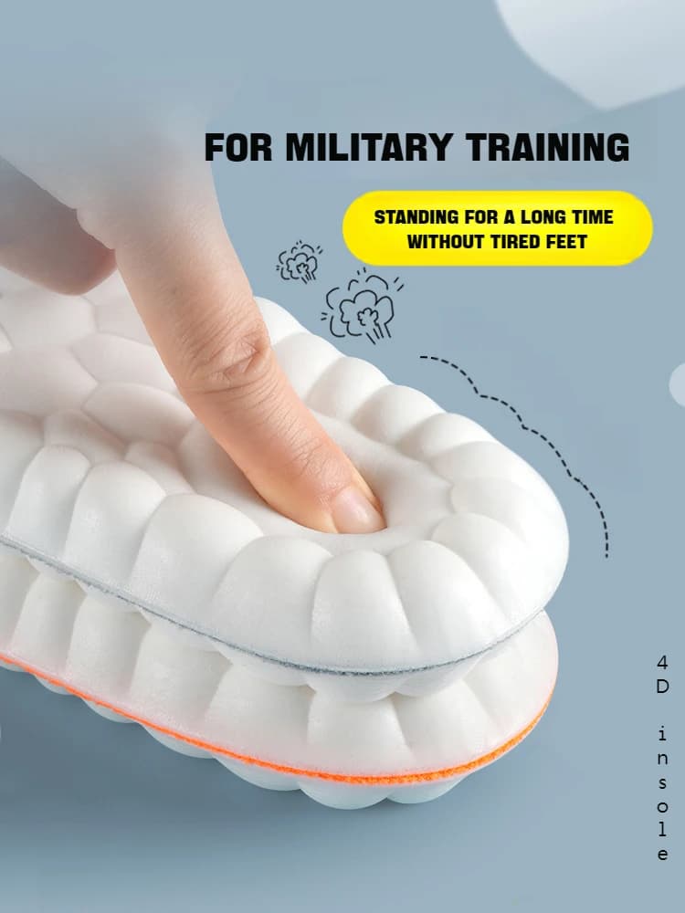 4D sapatos macios palmilhas para os pés, palmilha fascite plantar, apoio do arco, inserções ortopédicas, absorção de choque esportes, 1 par