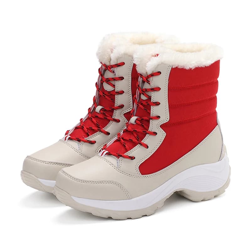 Botas de neve femininas novas senhoras sapatos plataforma mulher plana manter botas quentes senhoras casuais de pelúcia botas mujer sapatos de inverno