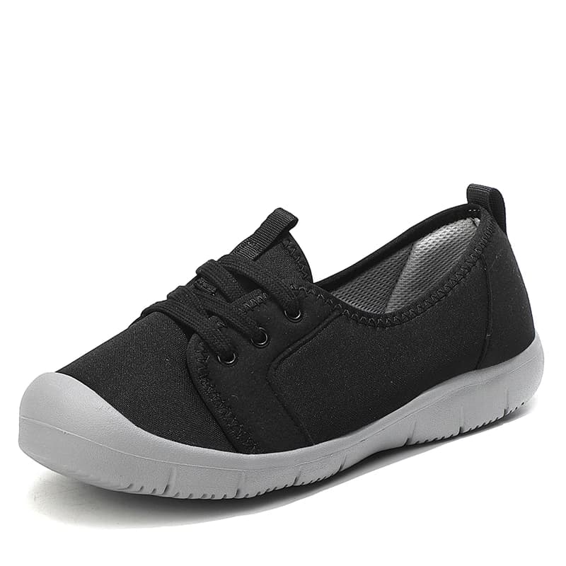 Tênis slip-on feminino Yeezy preto com solado cinza antiderrapante casual confortável
