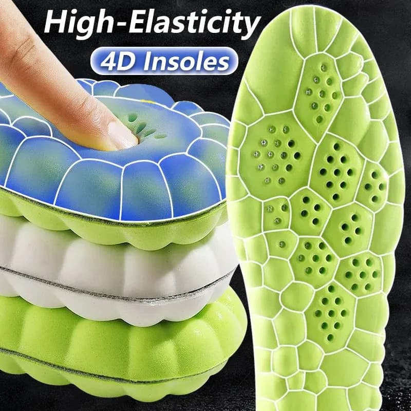 Novo 4d palmilhas de massagem super macio sapatos esportivos palmilha para pés correndo cestas sapato sola arco apoio inserções ortopédicas unisex