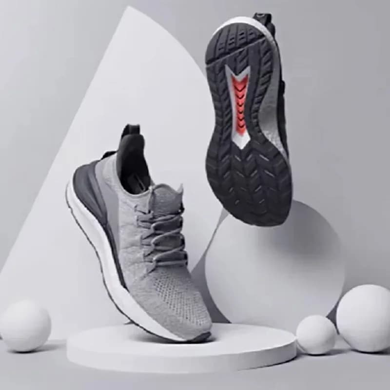 Mijia tênis masculino 4 novos sapatos esportivos moda respirável absorção de choque antiderrapante voando tecido casual masculino tênis de corrida