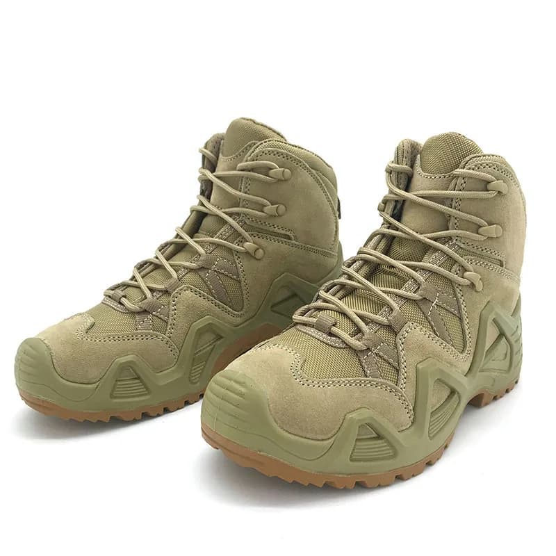 Lynjacye botas de combate verdes de corte médio, homens e mulheres, tamanho 39-46, treinamento cs ao ar livre, caminhadas, deserto, tornozelo, escalada, bota masculina