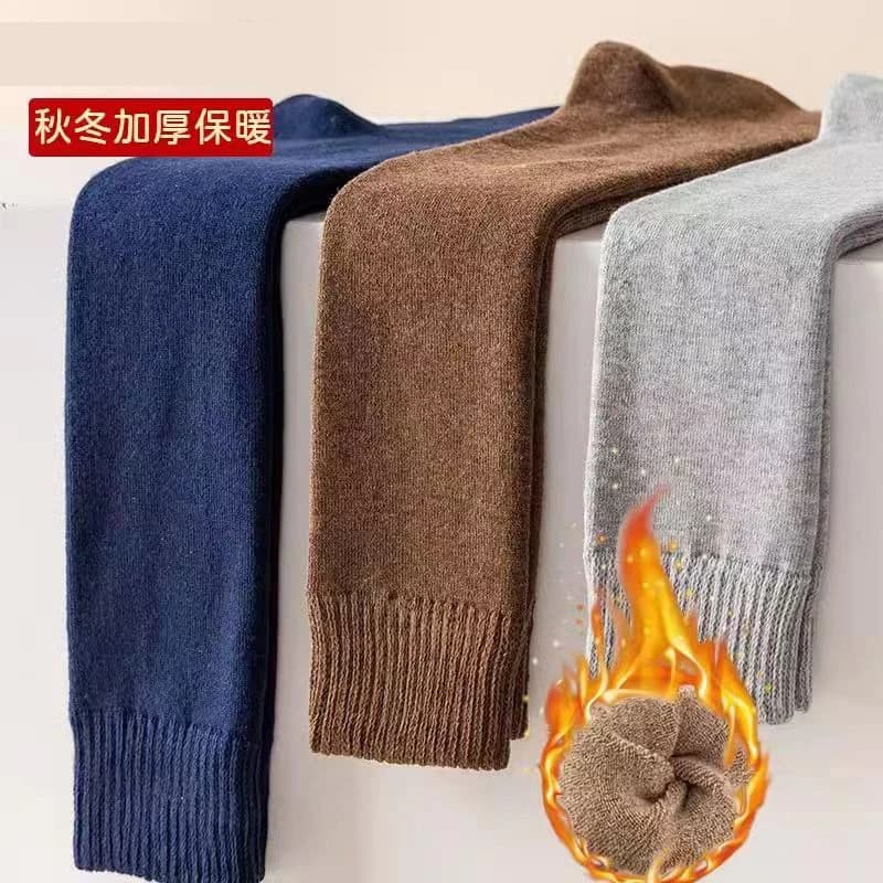 Inverno masculino joelho meias longas lã manter quente mais meia de compressão inverno terry meias algodão engrossar capa bezerro sokken presente