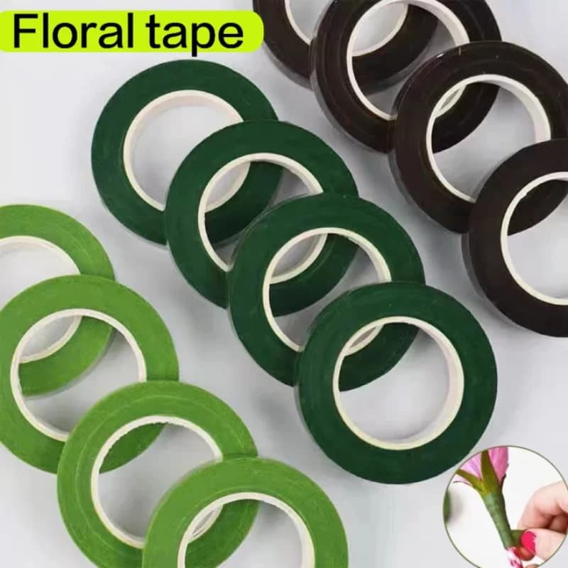 Fitas para Floricultura: Fita Verde para Papel Crepe, Materiais Florais DIY, Bandagem para Flores, Materiais para Embalagem de Buquês