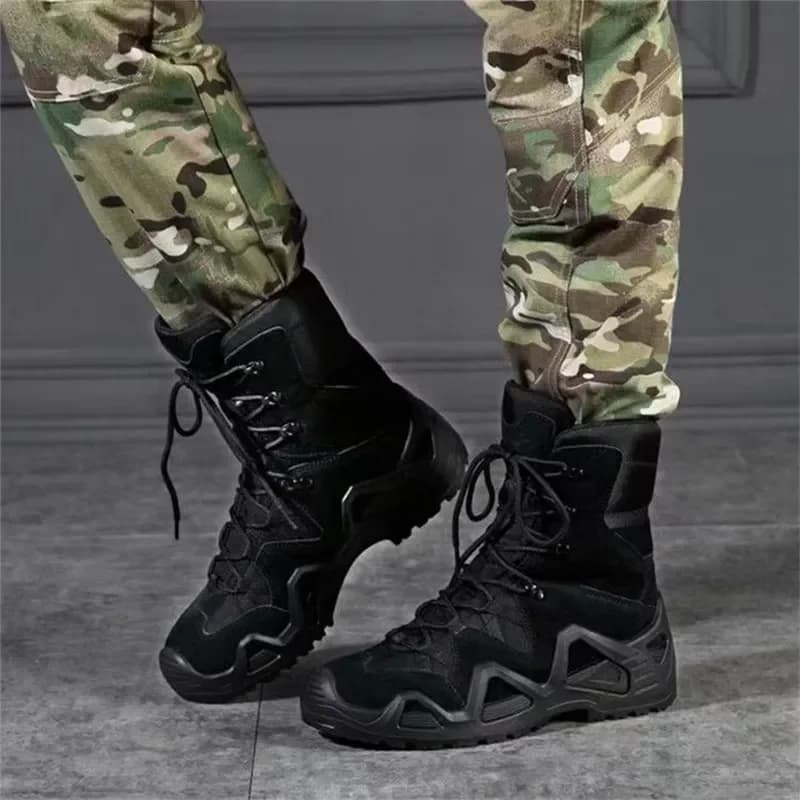 Botas táticas de combate dos homens à prova dwaterproof água ao ar livre caminhadas tornozelo botas de trabalho escalada botas táticas militar intervenção sapatos de segurança