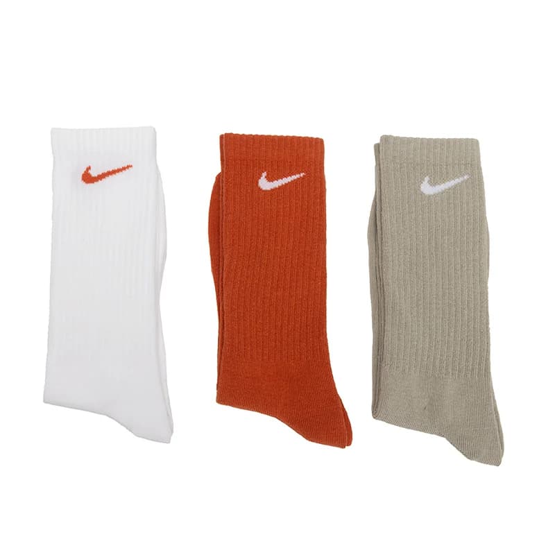 Meias Nike masculinas e femininas, respiráveis, absorventes de suor, meias esportivas, meias de basquete, meias casuais modernas e versáteis (3 pares) Sx7676-902