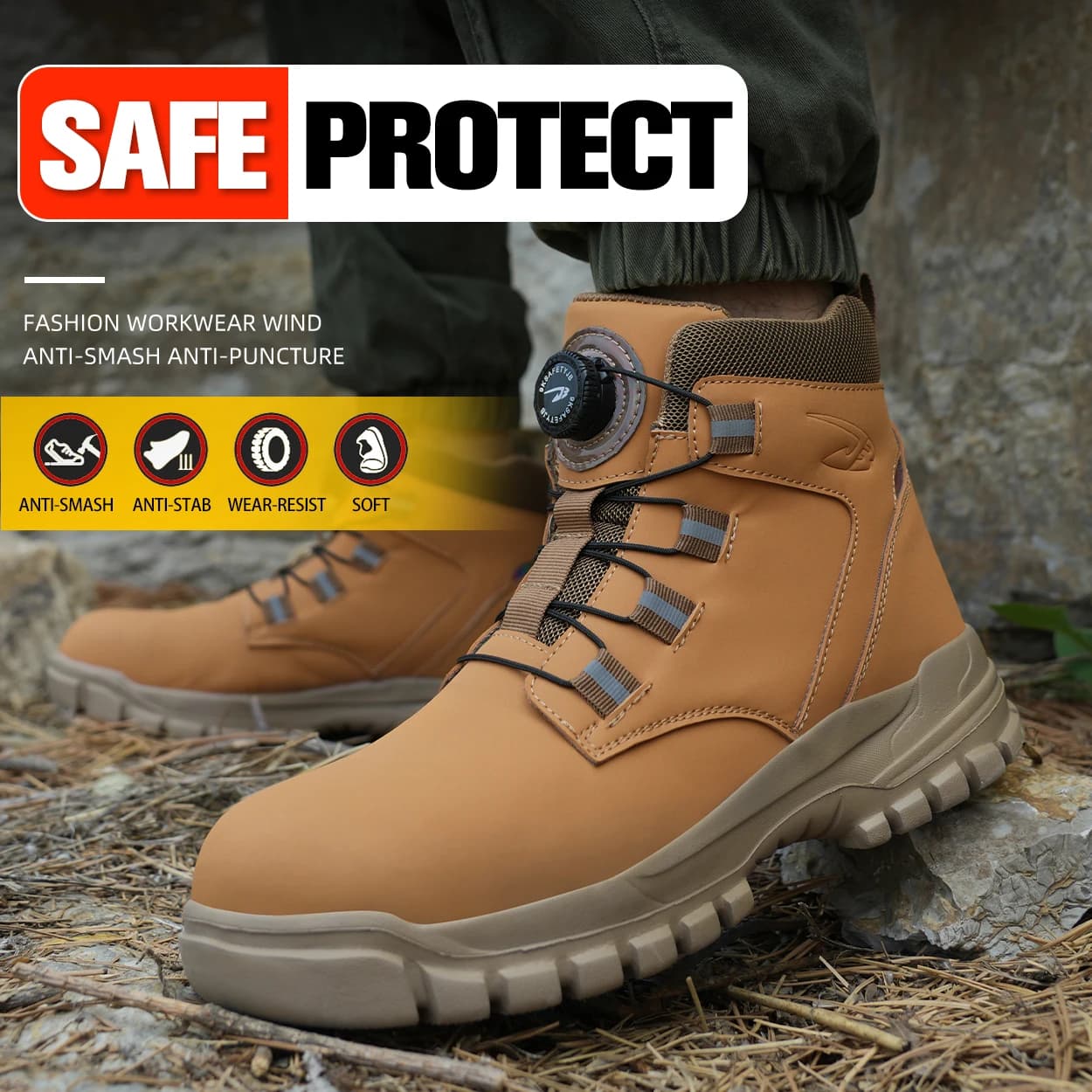 Botas de segurança de dedo do pé de aço homens botas de trabalho impermeáveis anti-esmagamento anti-punctura sapatos de segurança indestrutíveis botas para hombre