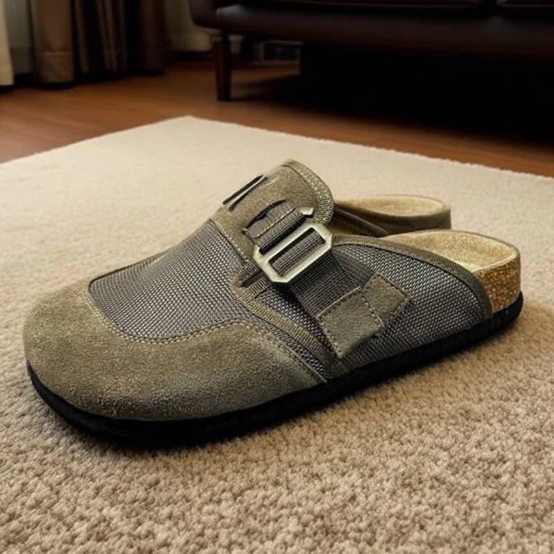 Sapatos de plataforma para homens com sola de plataforma e detalhes de fivela prateada