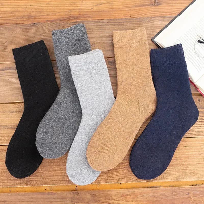1 Pares meias termicas de inverno meia de lã meias masculino feminina meia peluciada de Inverno Quente Mulheres Meias Merino Lã Homens Super Mais Grosso Sólido Contra Frio Térmico Pelúcia Grossa Neve Terry Meias