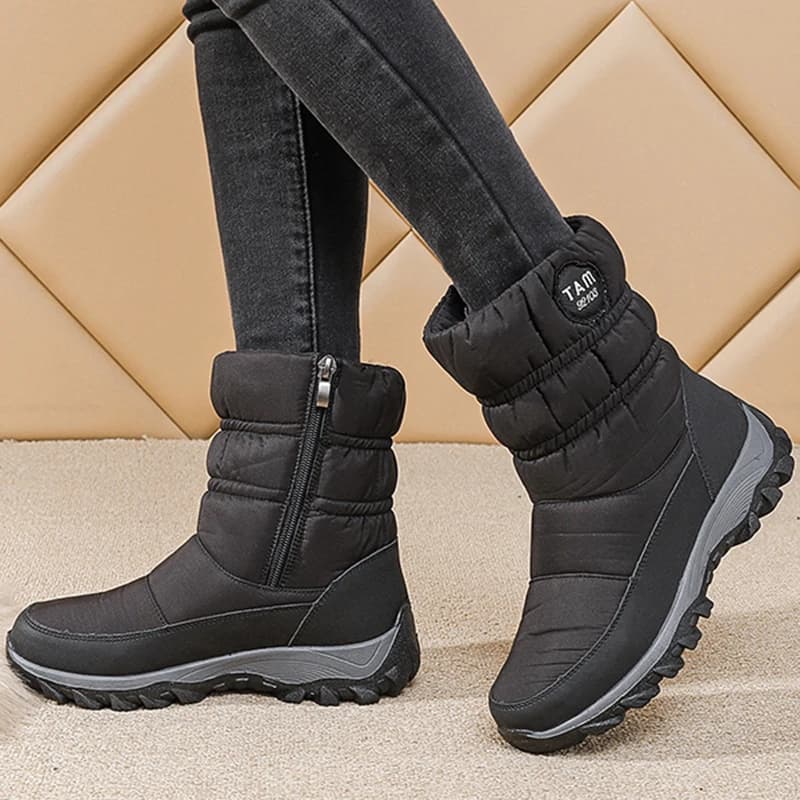 Botas mulher neve novos sapatos plataforma mulher sapatos moda à prova dwaterproof água meados de botas altas plataforma botas mujer inverno meninas botas