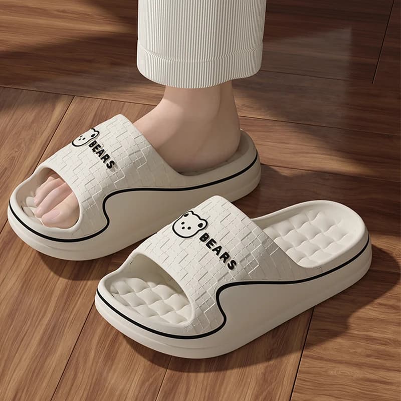 Chinelos Femininos para Casa, Sandálias de EVA com Desenhos Animados Fofos, Sola Macia Antiderrapante, para Uso Interno, Banheiro, Verão, Praia e Casais
