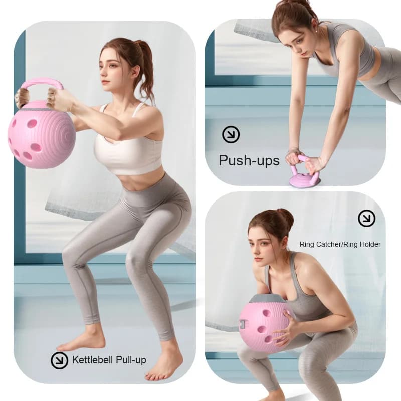 Kettlebell Multifuncional de PVC para Mulheres, com Água Injetada, para Fitness em Casa, Flexões, Treinamento de Formação Corporal