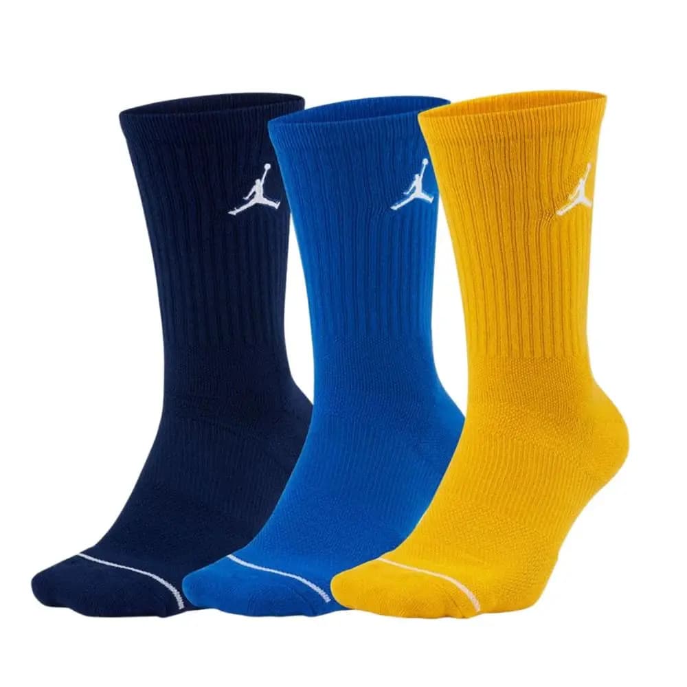 Meias de Basquete Nike: Meias AJ Jordan até o Meio da Panturrilha para Homens e Mulheres, Respiráveis, com Absorção de Umidade, Sola de Terry, Pacote com 3 SX5545-912