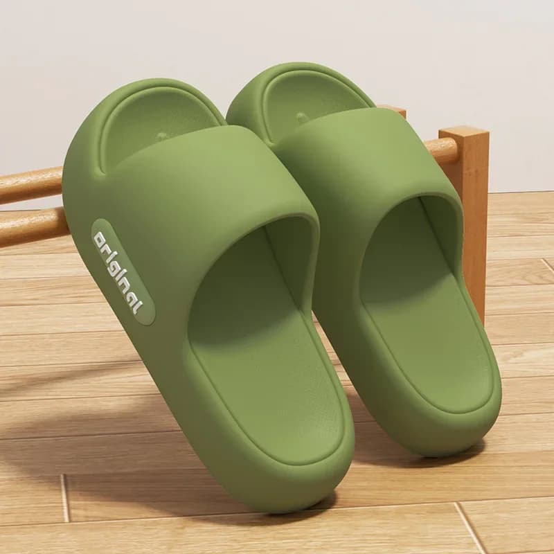Mulheres homens chinelos casa plataforma nuvem verão banheiro slides interior sola macia sandálias antiderrapante masculino eva grosso flip flops