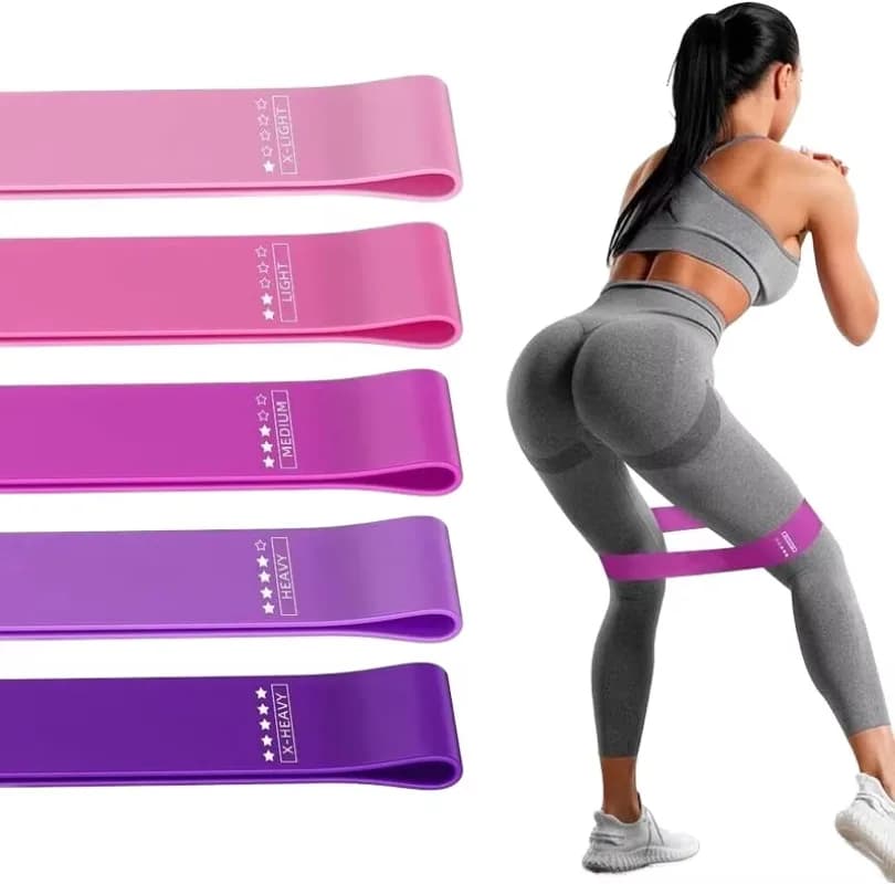 Mini conjunto de banda de fitness para academia/5 tamanhos, faixa de resistência de moinho, treino de látex elástico alto