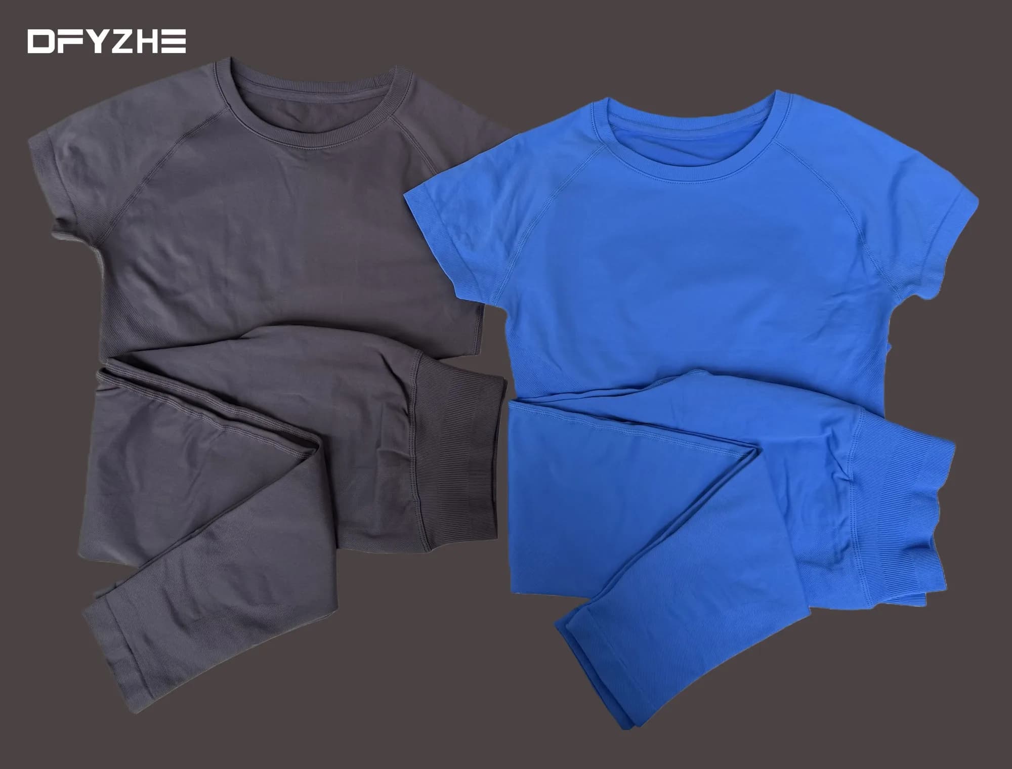 Conjunto de 2 peças de calças curtas respiráveis ​​de manga curta estilo impacto, leggings para exercícios de ioga, roupas esportivas para academia, ex.