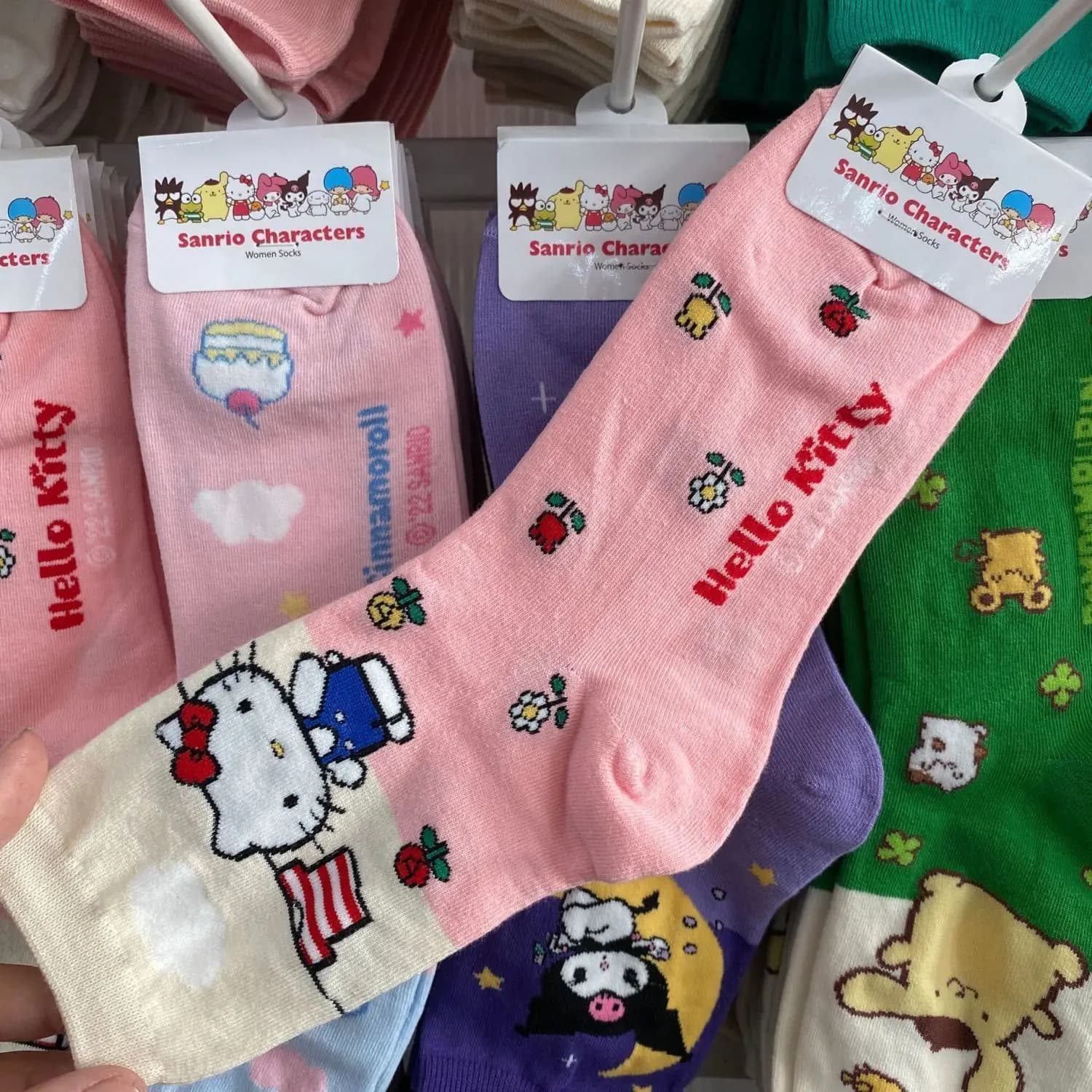 Novas meias sanrio melodia cinnamoroll tubo médio feminino doce dos desenhos animados bonito crianças meias meninas meias da menina