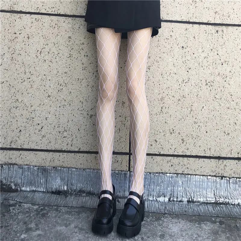 Venda quente verão lolita fishnet corpo meias de peixe net meia-calça malha náilon collants lingerie pele jk fishnet cintura meias