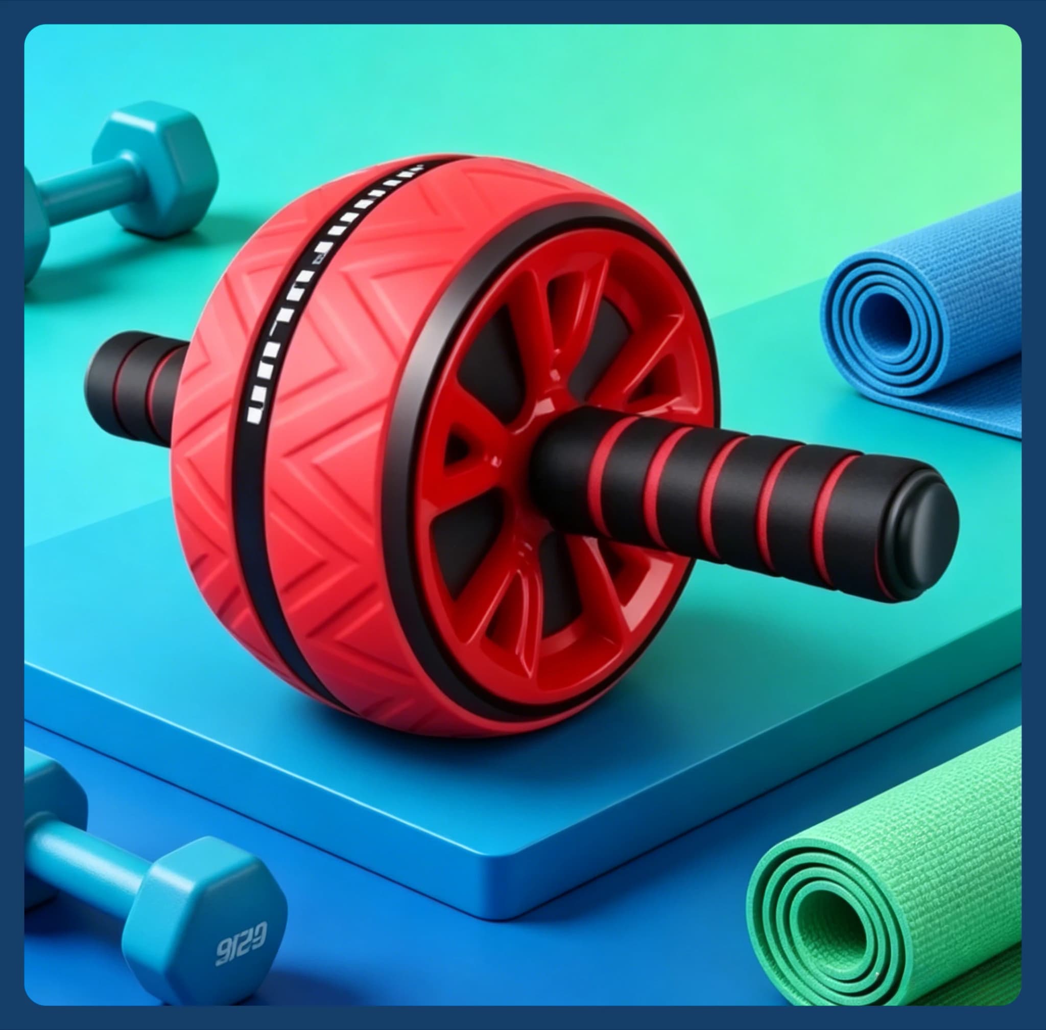 Roda Abdominal Silenciosa de Dupla Roda, Equipamento de Fitness Portátil para Treino de Core para Homens e Mulheres