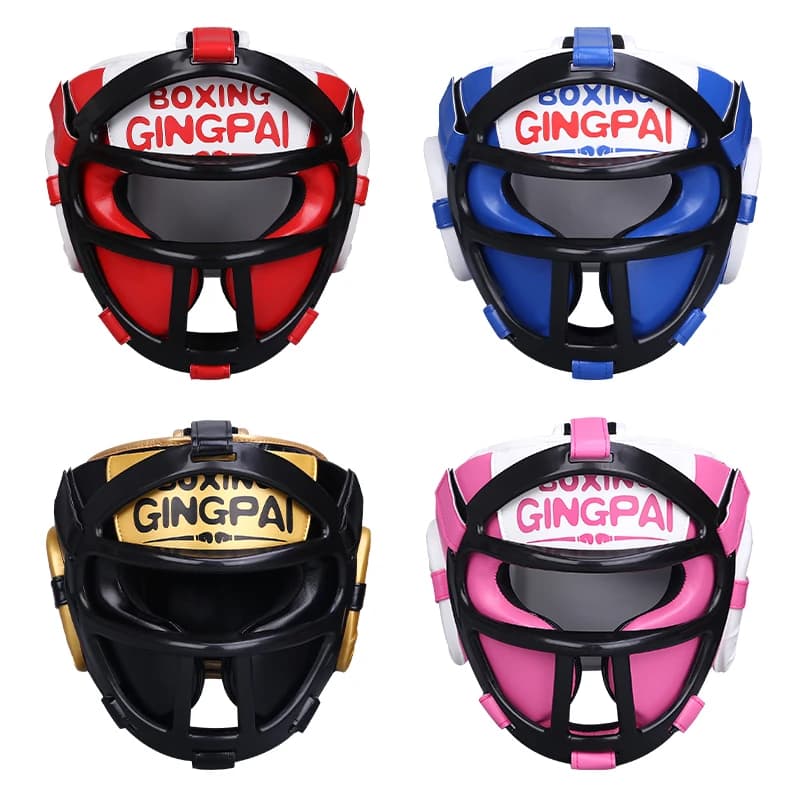 PU couro boxe capacete para crianças, arnês competição profissional, protetores de cabeça, grau, MMA, muay thai, kickboxing, protetor de cabeça