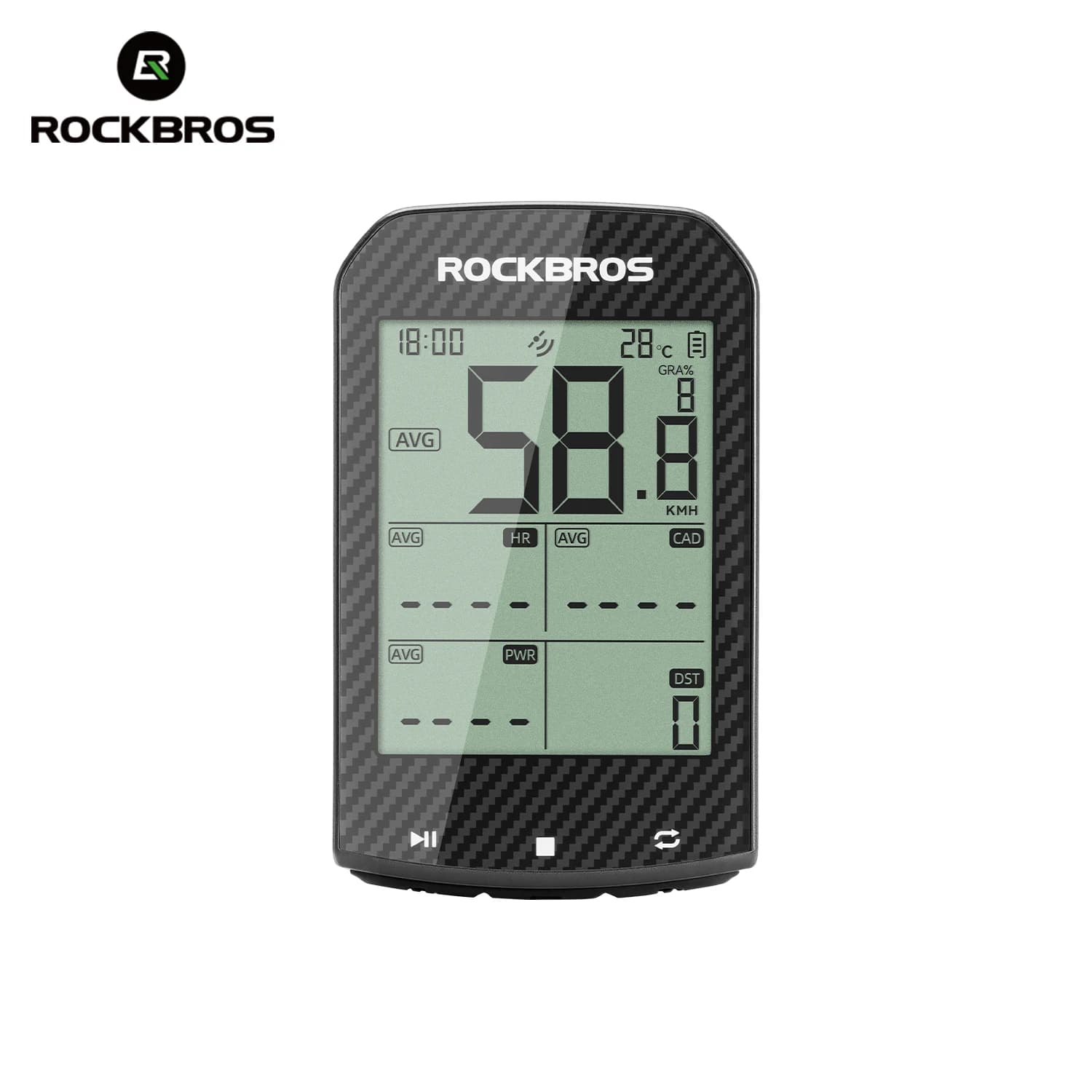 ROCKBROS Computador de bicicleta M1Pro com AIROHA AG3352Q 5.0 ANT + Bluetooth IPX6 à prova d'água Ciclocomputador Velocímetro Cronômetro de bicicleta
