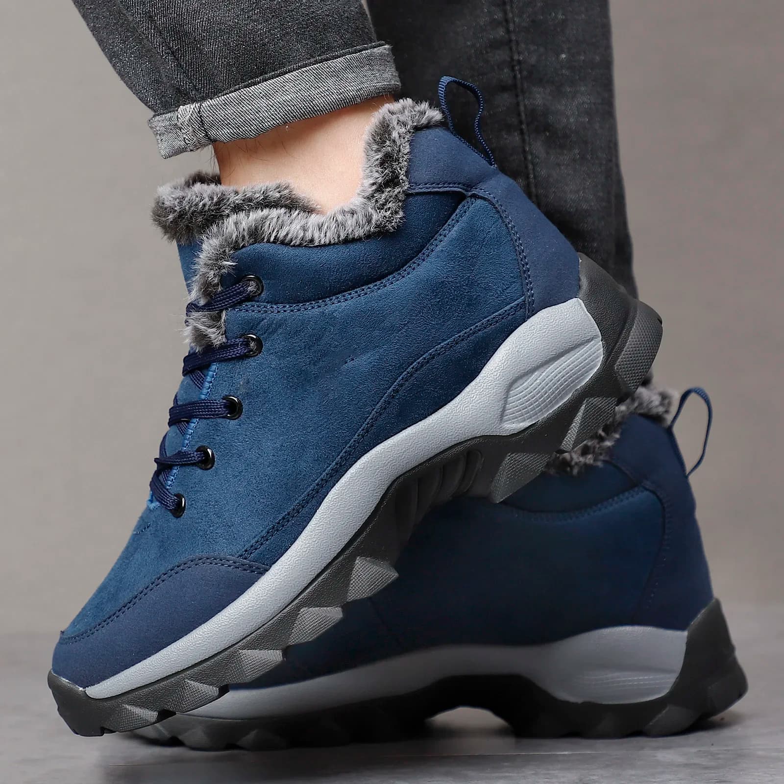 Botas de neve de inverno dos homens com pele tênis ao ar livre sapatos masculinos 2023 novo calçado quente botas de tornozelo para homens botines botas hombre