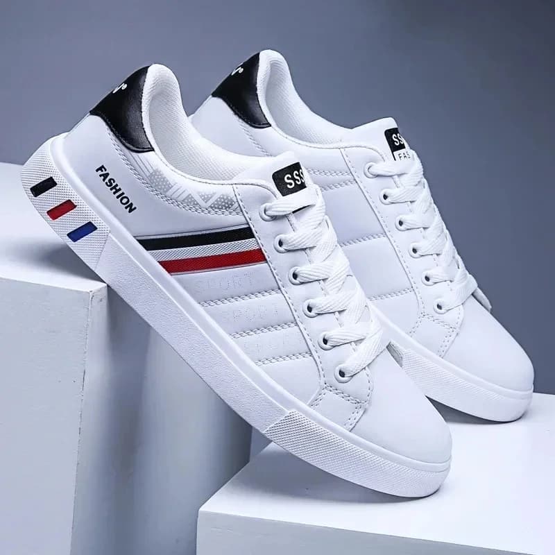 Tênis masculino de verão, calçado casual vulcanizado, leve, respirável, branco, luxuoso, para homens, tênis masculino