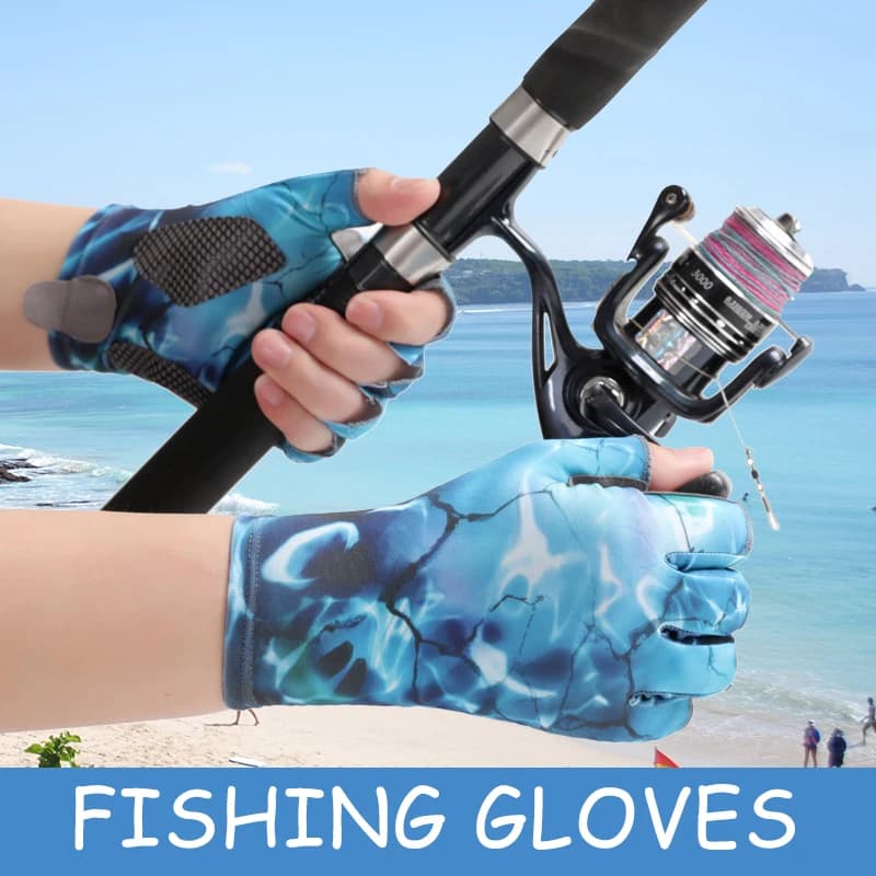 Luvas de pesca verão das mulheres dos homens de seda gelo proteção solar antiderrapante mar pesca anti-corte fino ciclismo luvas sem dedos respirável