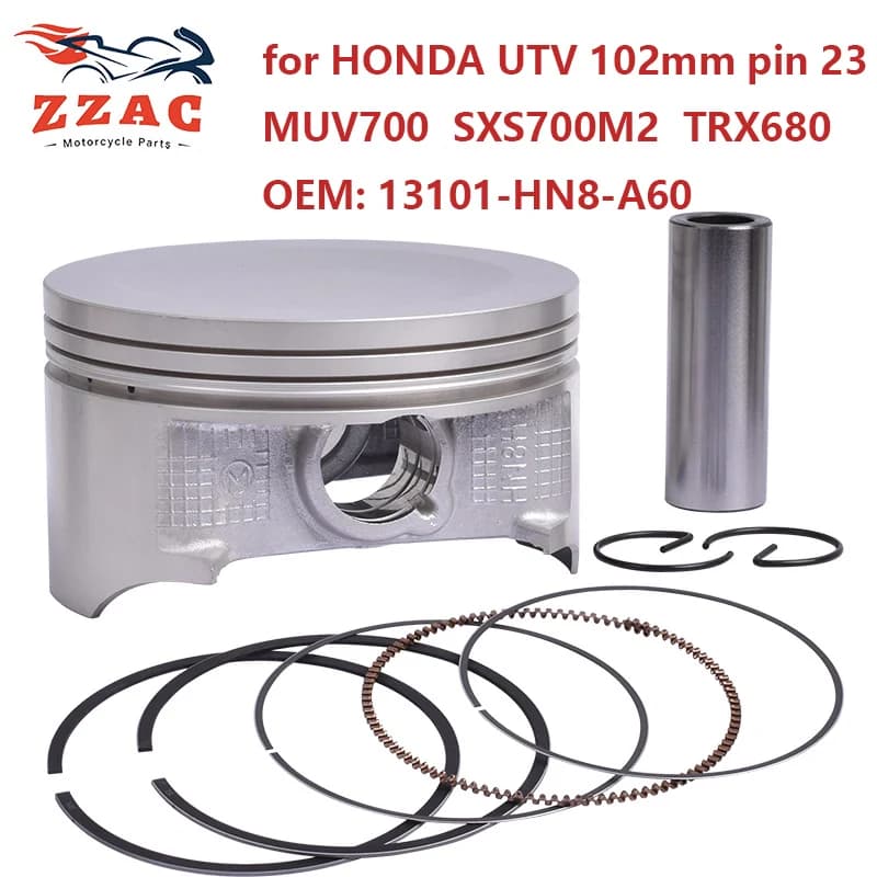 Conjunto de Anéis de Pistão de 102mm para Motores de Motocicleta Honda ATV MUV700 SXS700 SXS 700 M2/M4 2009-2025 TRX680 TRX 680 FA/FGA 13101-HN8-A60