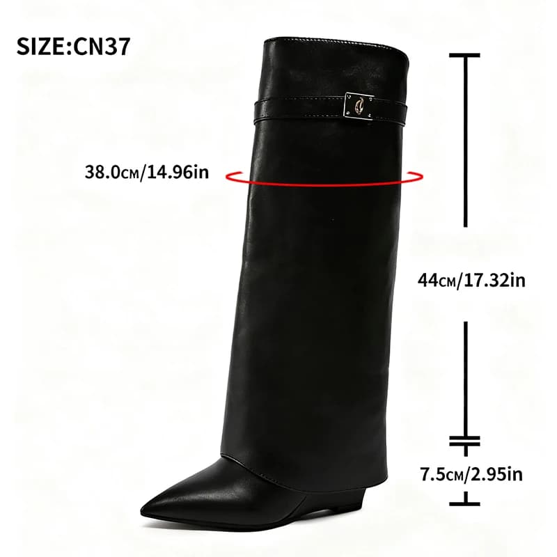 Preto couro do plutônio joelho botas altas mulheres sexy apontou toe botas de perna reta mulher estilo punk cunha salto alto longo botas mujer