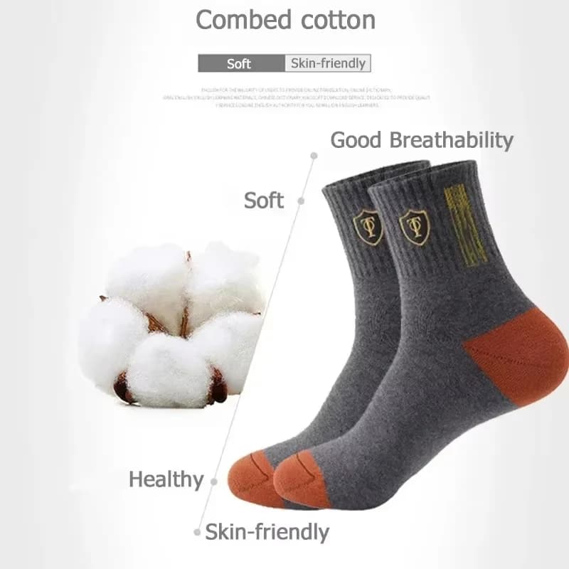 5 pares de meias esportivas de algodão respirável homens fibra de bambu outono e inverno meias absorção de suor desodorante negócios sox