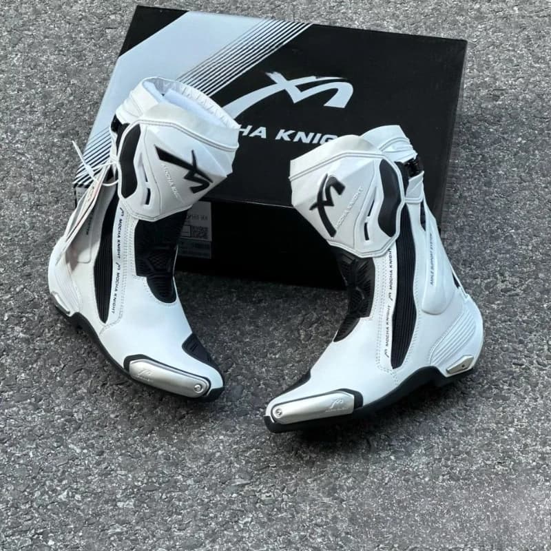 Benkia mocha botas de equitação de pista de motocicleta certificação ce botas de corrida profissional benkia botas à prova dwaterproof água alta qualidade sh109