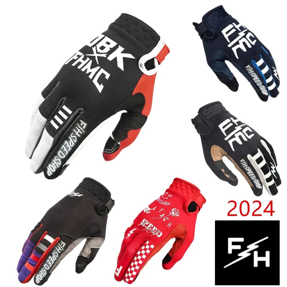 2024 fh mx luvas vermelhas motocross ciclismo bicicleta equitação luvas da motocicleta mx mtb corrida esportes ciclismo luva da bicicleta da sujeira