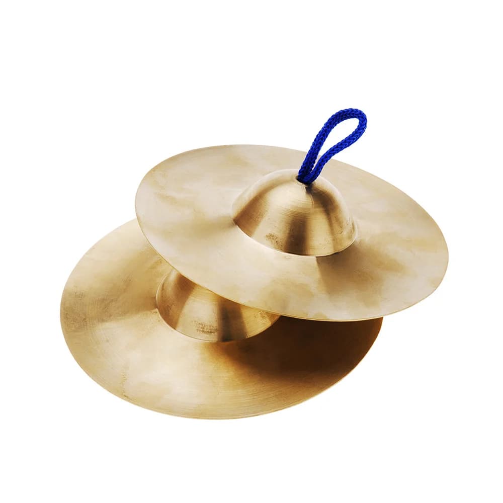 Conveniente 15cm / 5.9in mini pequenas crianças pratos de mão de cobre gong banda ritmo instrumento musical de percussão