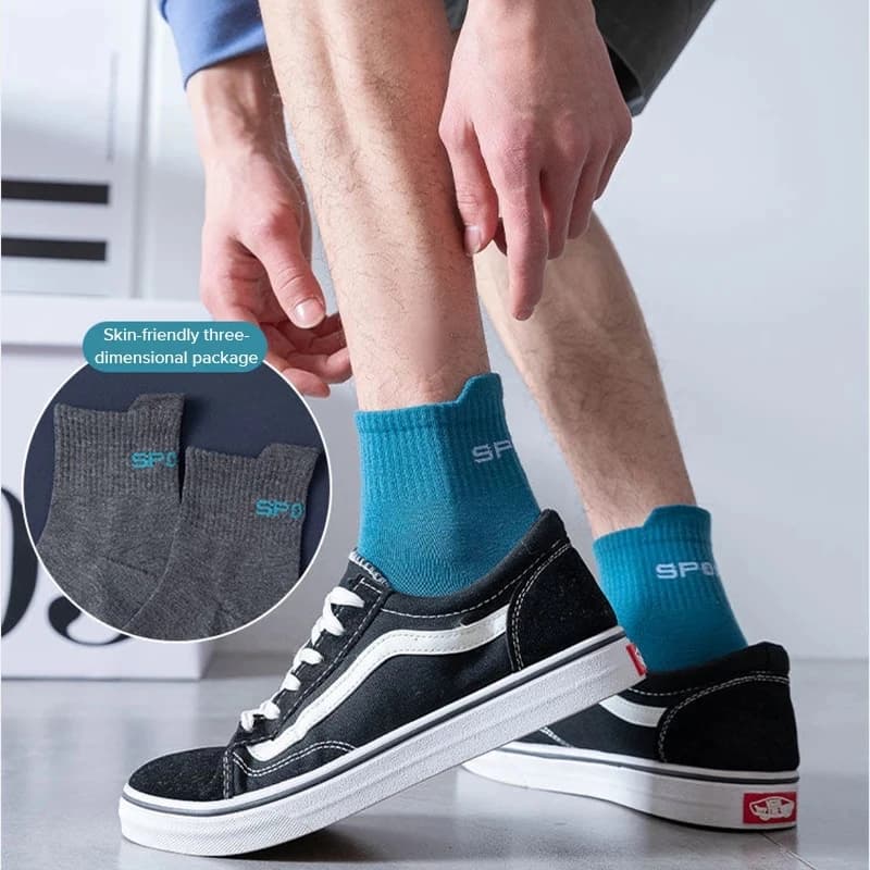 10/20 pares meias masculinas de alta qualidade casual respirável algodão homem correr meias esportivas primavera outono masculino sox presentes plus size 38-45