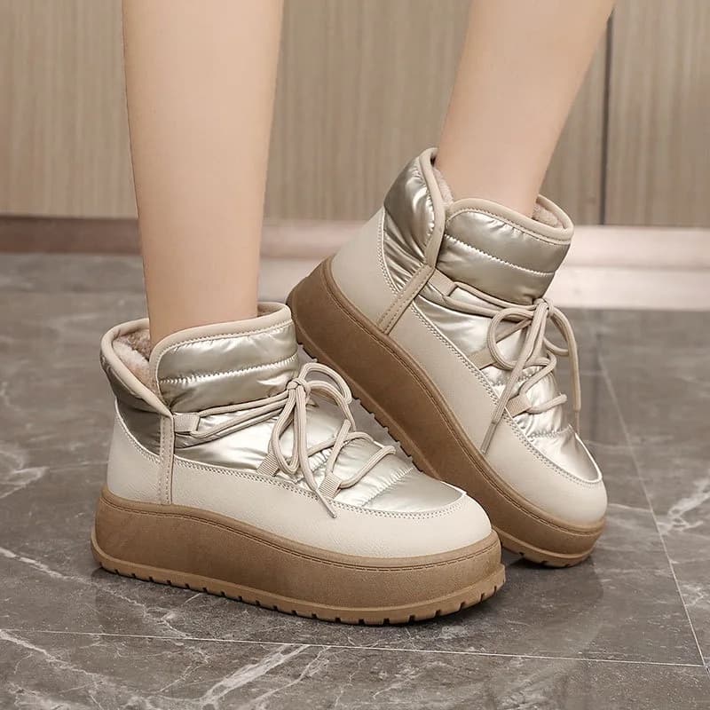 2024novas botas de neve femininas botas de plataforma de moda para mulheres inverno de pelúcia sapatos de algodão quente botas de tornozelo à prova dwaterproof água botas de mujer