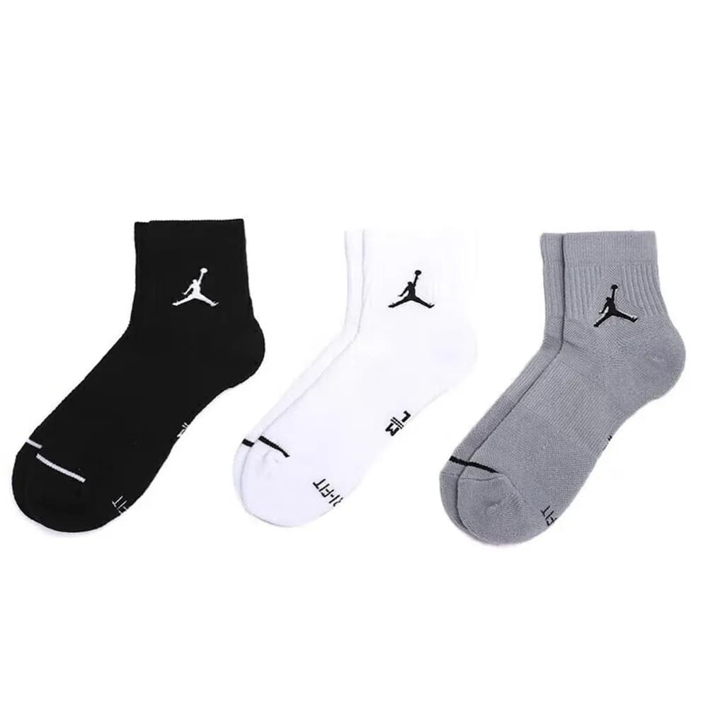 Meias esportivas masculinas e femininas Nike Air Jordan até o joelho, pacote com 3, meias de basquete confortáveis ​​e respiráveis ​​SX5544-017