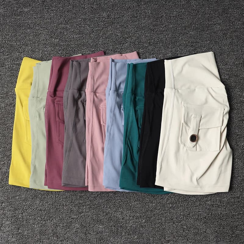 Calções de fitness conjuntos de yoga agasalho feminino cintura alta sutiã esportivo leggings de treino ciclismo ginásio shorts terno esportivo com bolso