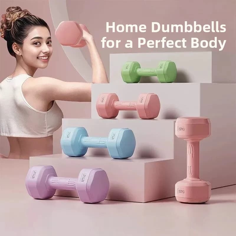 Halteres Femininos para Fitness em Casa, Equipamento para Emagrecimento Abdominal, Barra de Levantamento, Kettlebell, Par de 2KG para Crianças e Adolescentes, Exercício de Yoga
